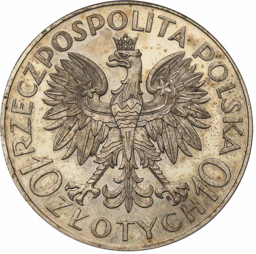 II RP. PRÓBA srebro 10 złotych 1933 Sobieski, stempel lustrzany NGC PF63 (MAX)